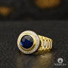 10K Gold Ring | Men&#39;s Ring Stone H10 Yellow Gold / Sapphire