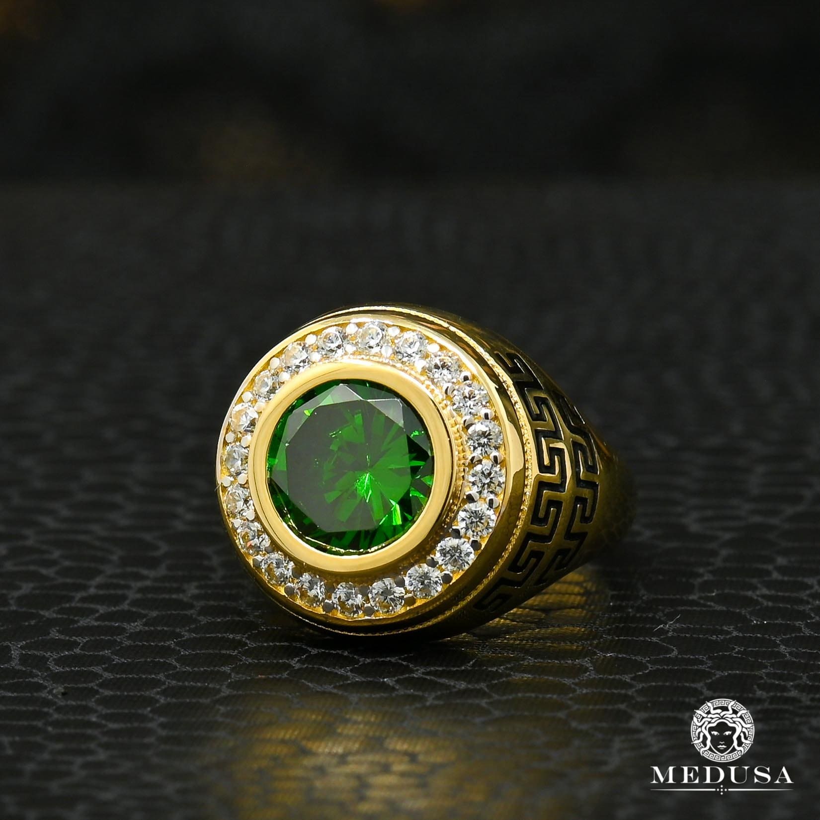 Emerald 10K Gold Mens Ring | 7.2 Grams – FrostNYC