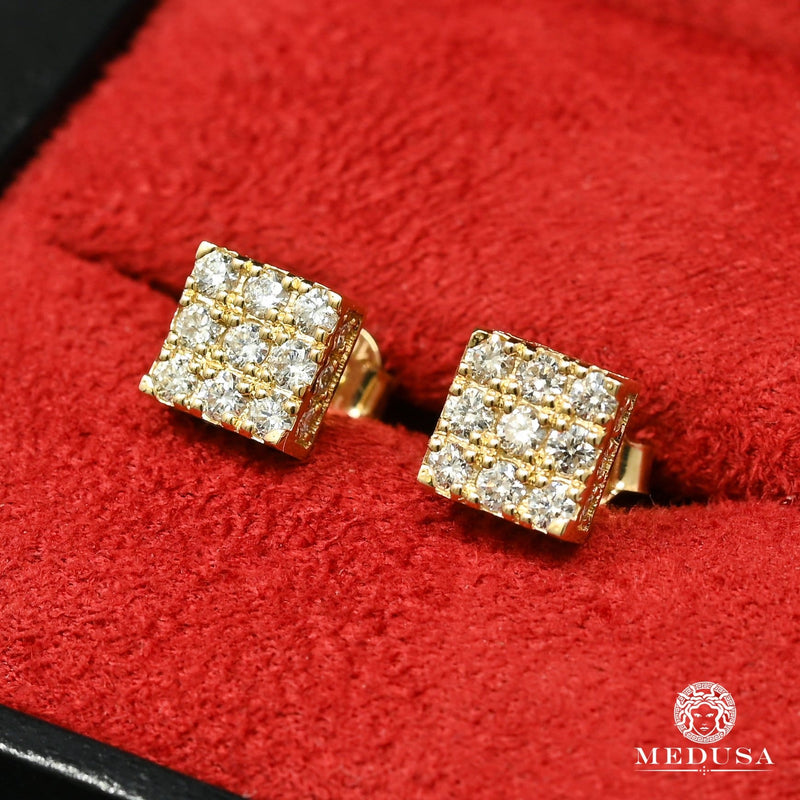Studs Diamants en Or 10K | Boucles d’Oreilles D13 - MR0012 Jaune