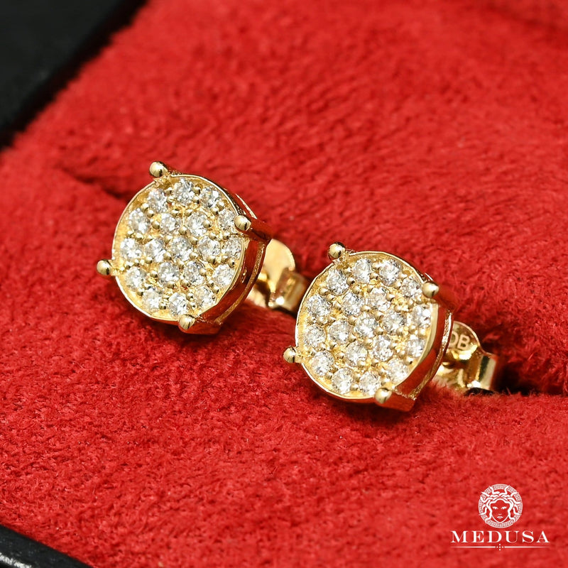 10K Gold Diamond Studs | Stud Earrings D14 - MR0010 Yellow Gold