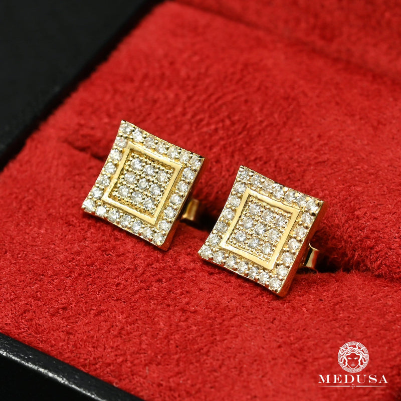 10K Gold Diamond Studs | Stud Earrings D16 - MR0015 Yellow Gold