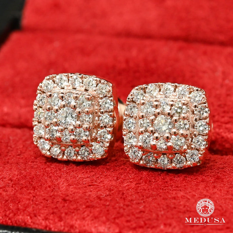 10K Gold Diamond Studs | Earrings 11mm Studs D25 - Diamond