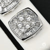 Studs Diamants en Or 14K | Boucles d’Oreilles Studs D7 - Diamant 12mm / Or Blanc