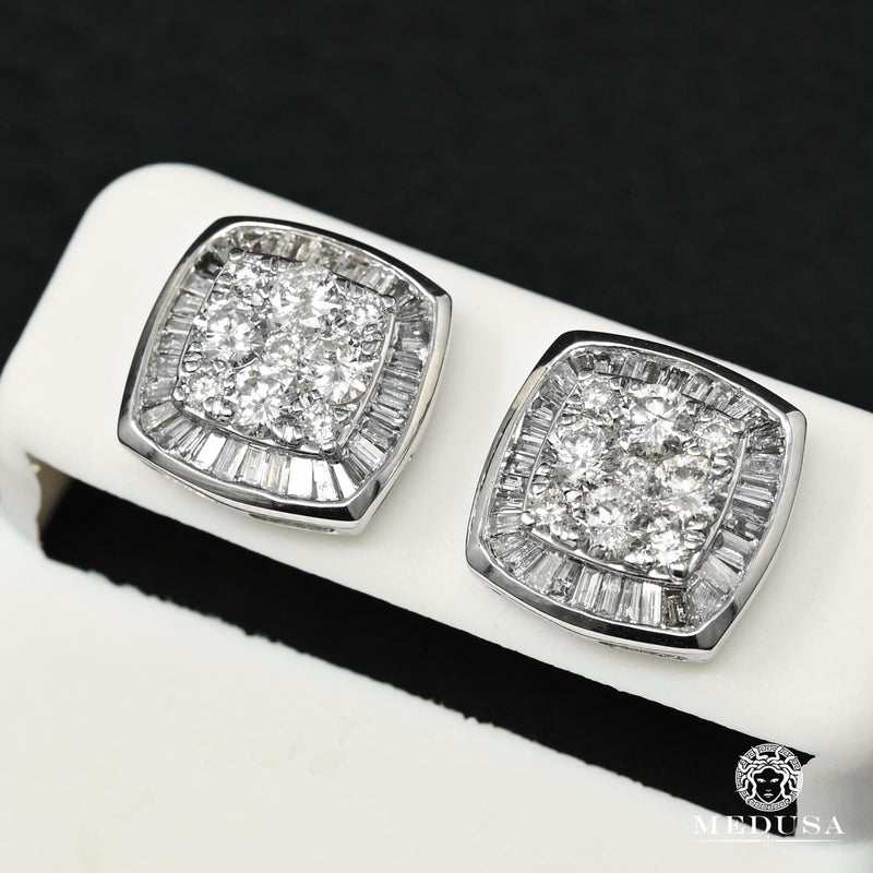 Studs Diamants en Or 14K | Boucles d’Oreilles D7 - Diamant 12mm / Blanc
