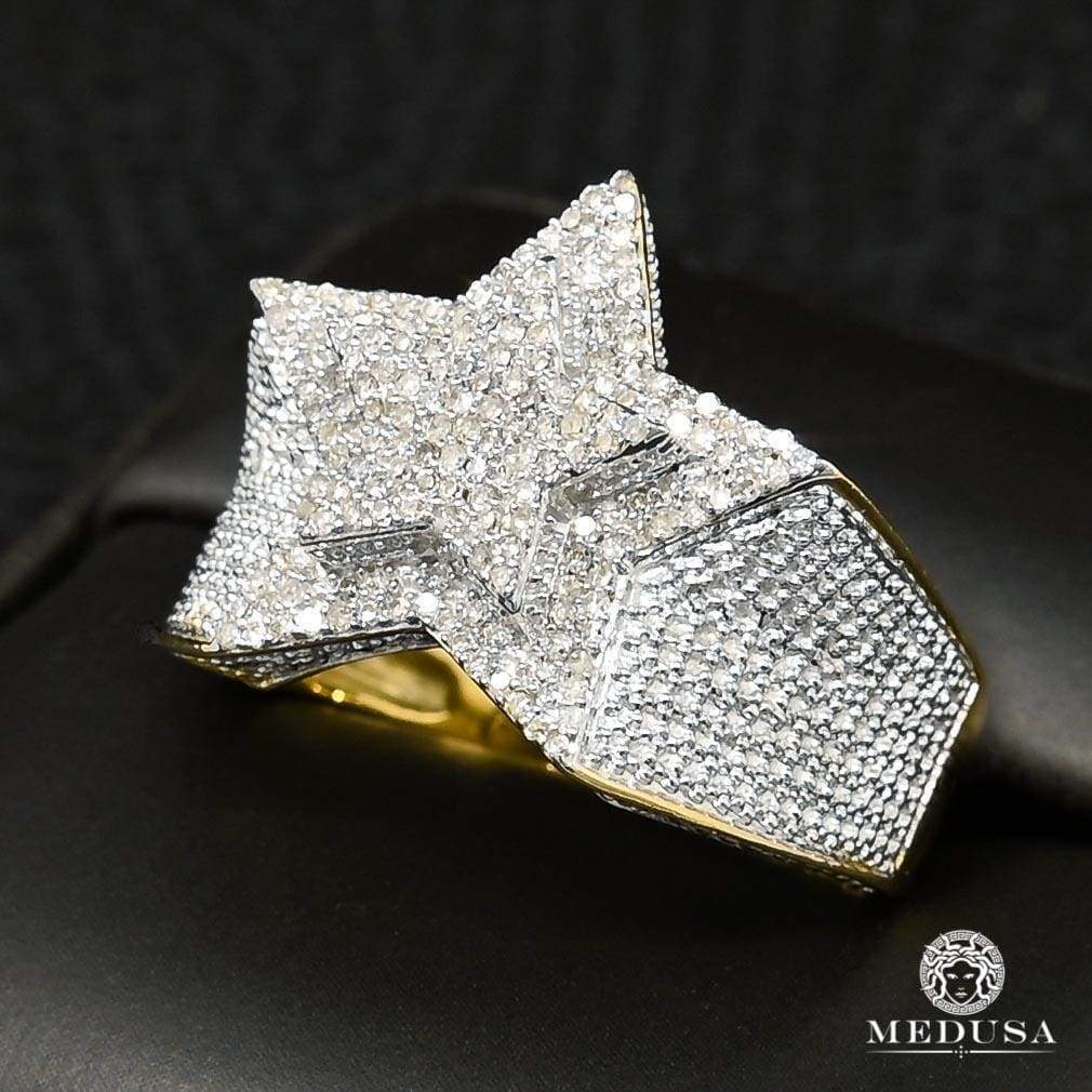 14K Gold Diamond Ring | SuperStar D1 Men's Ring - 10K Diamond / 1.40CT / 2 Tone Gold