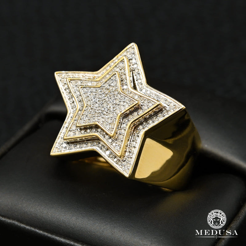 10K Gold Diamond Ring | Men&#39;s Ring SuperStar D10 - Diamond 50PT / Yellow Gold