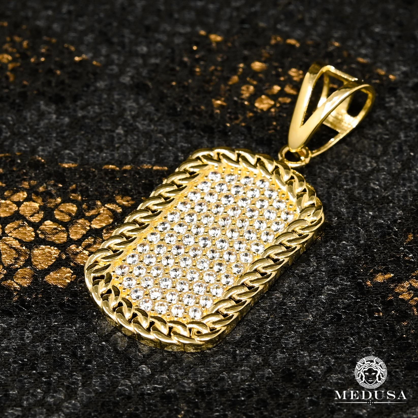 Pendentif en Or 10K | Pendentif Divers Tag X8 28MM / Or Jaune