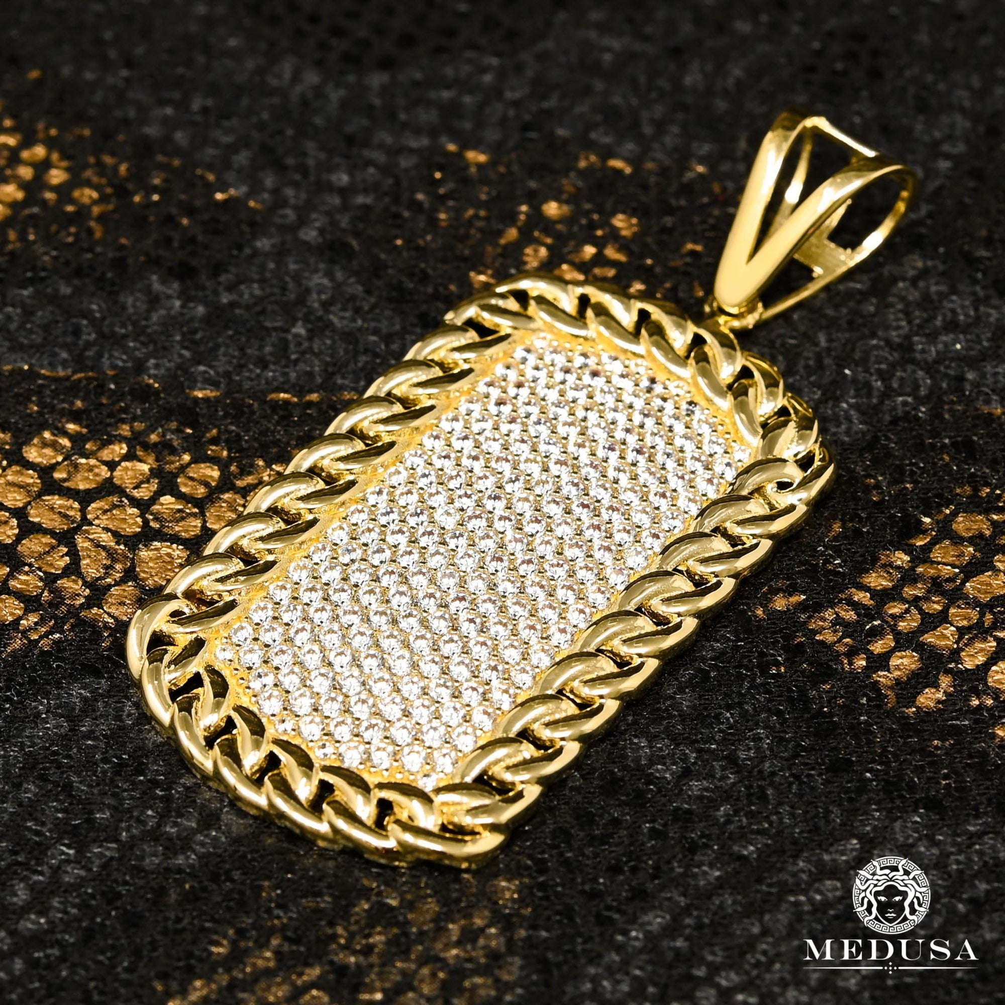 Pendentif en Or 10K | Pendentif Divers Tag X8 41MM / Or Jaune