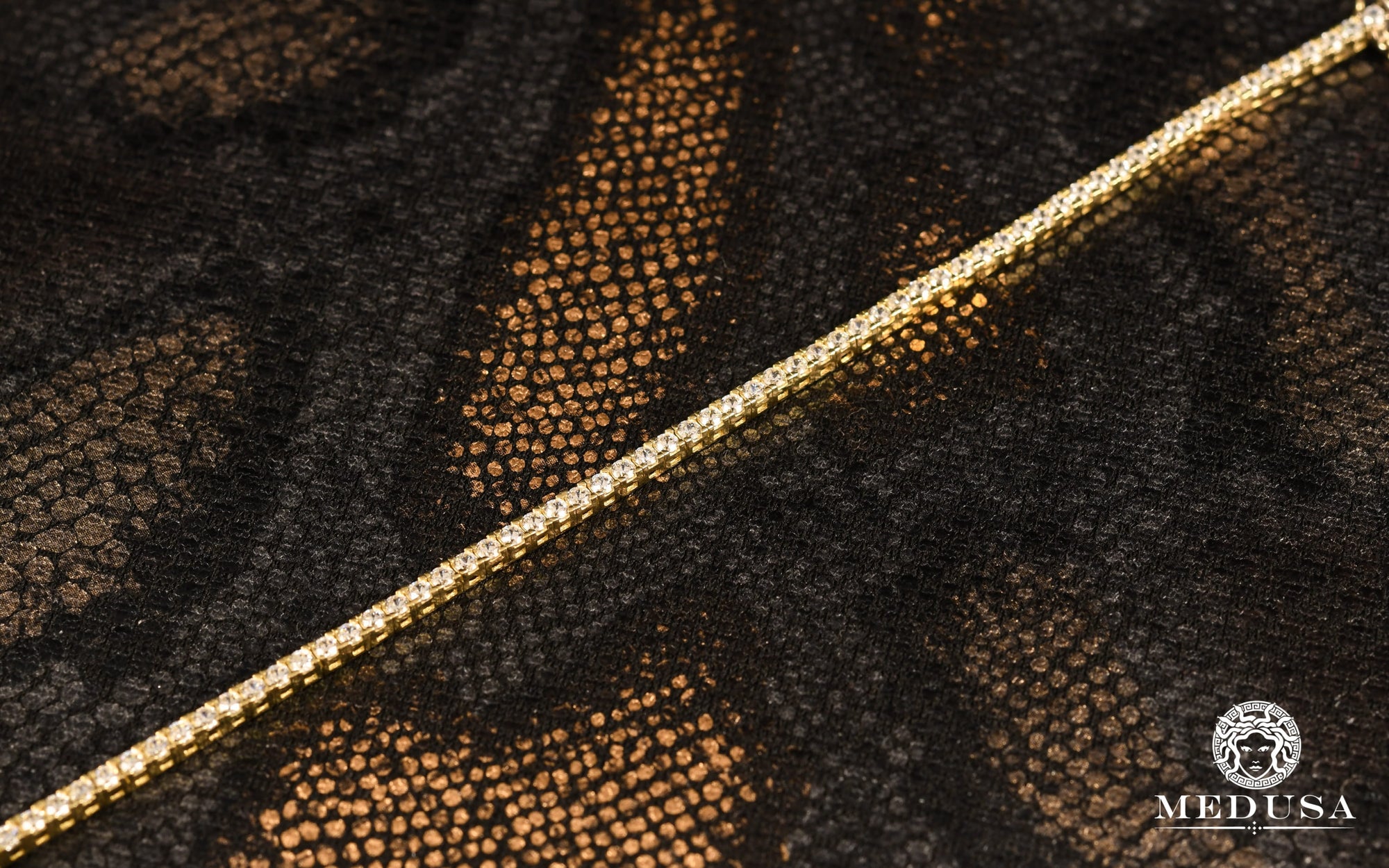 Bracelet en Or 10K | Bracelet Femme Tennis F1 Or Jaune