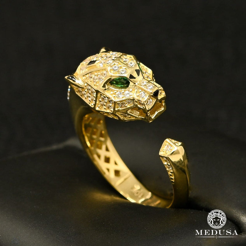 10K Gold Ring | Women&#39;s Ring Tiger F16 Yellow Gold / Emerald