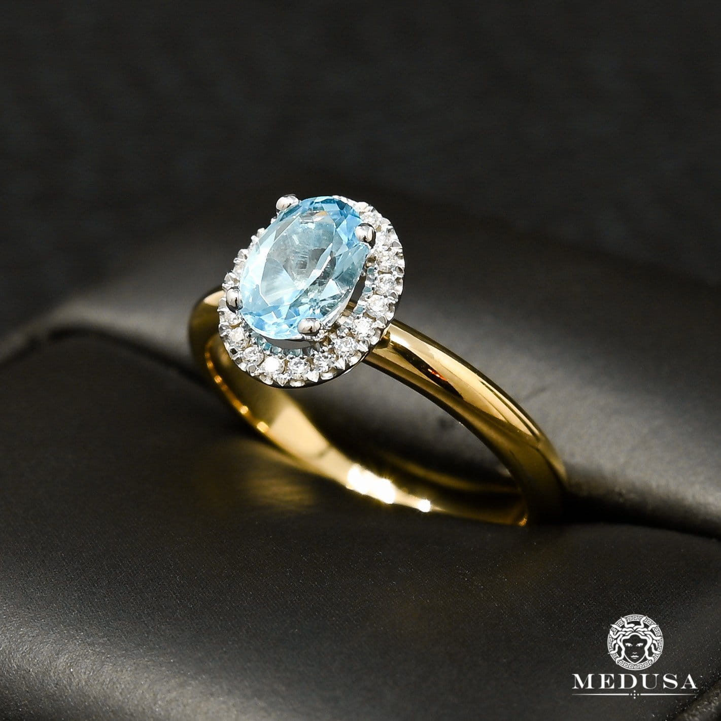 14K Gold Diamond Ring | Women's Ring Topaz D1 - Yellow Gold Diamond