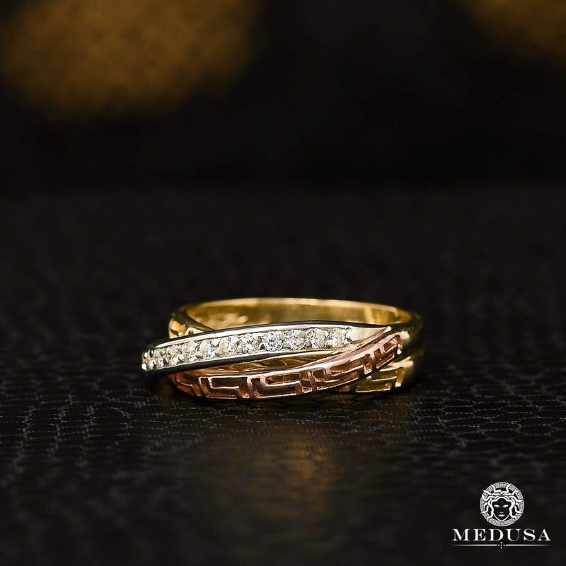 10K Gold Ring | Women&#39;s Ring Tricolor F2 Gold 3 Tones