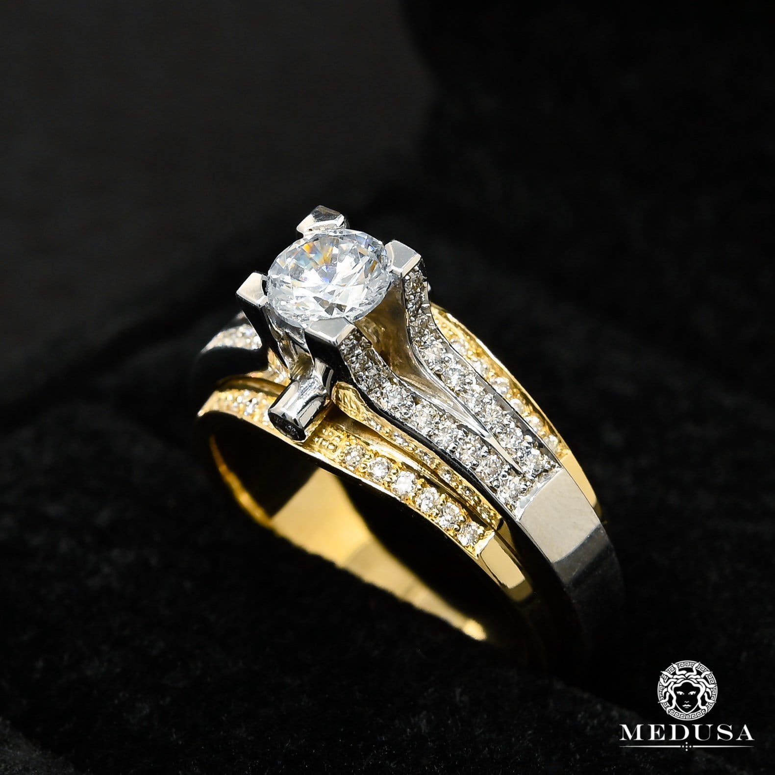 14K Gold Diamond Ring | Trinity D1 Engagement Ring - 50PT Center Solitaire Ring