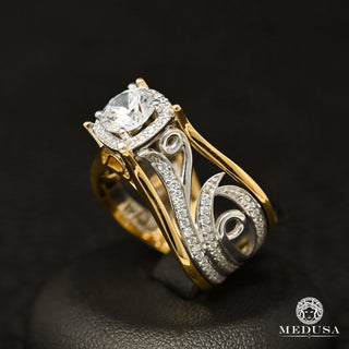 Trinity D2 - Anillo solitario 1.00CT Centro - Sin / Dorado 2 Tonos