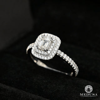 Trinity D3 - Anillo Solitario 53PT Corte Princesa - Oro blanco
