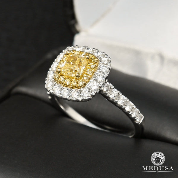 18K Gold Diamond Ring | Trinity D6 - 60PT Yellow Canary  display picture 2