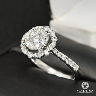 Trinity D8 - Anillo solitario 88PT - Oro blanco