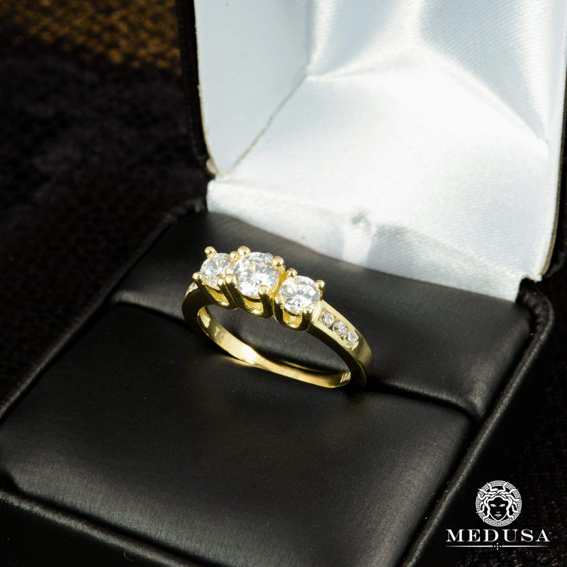 14K Gold Diamond Ring | Trinity Engagement Ring F4 - MA0701