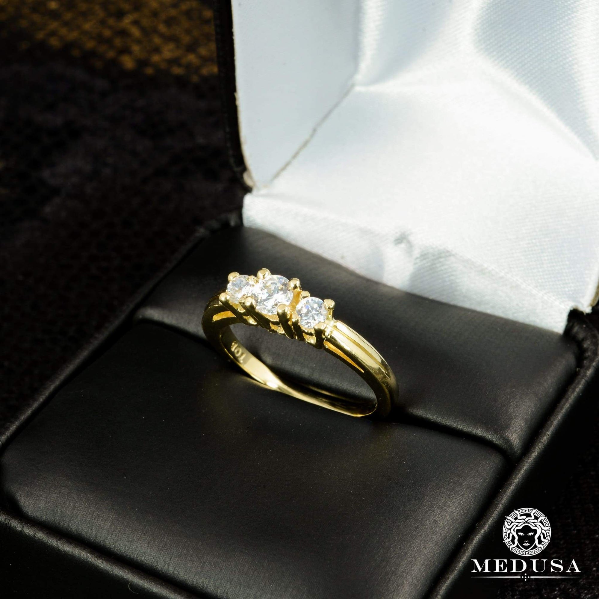 14K Gold Diamond Ring | Trinity Engagement Ring F7 - MA0400