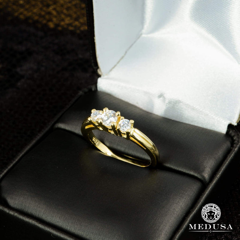 14K Gold Diamond Ring | Trinity Engagement Ring F7 - MA0400
