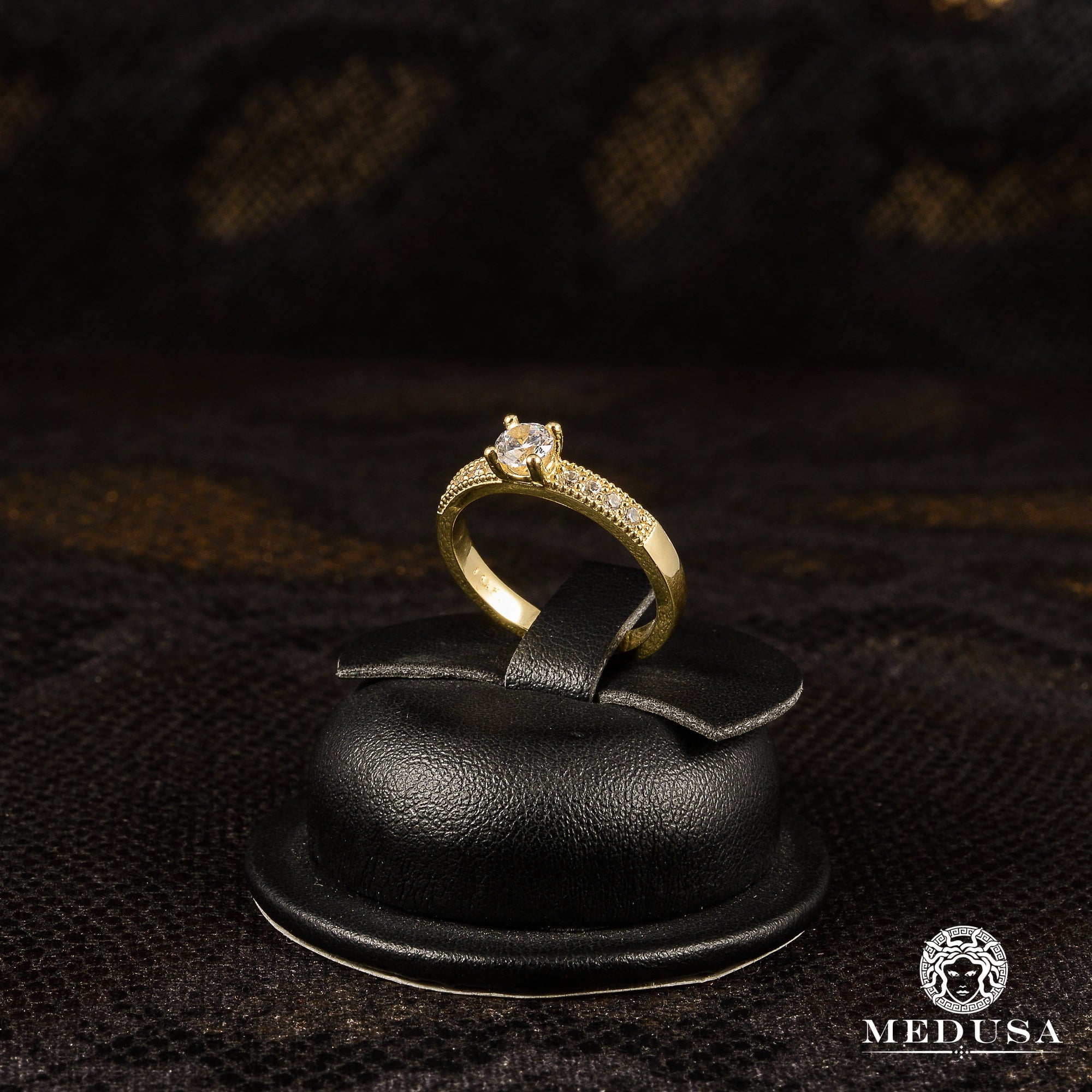 Bague à Diamants en Or 14K | Bague Fiançaille Trinity Set F1 - MA0755