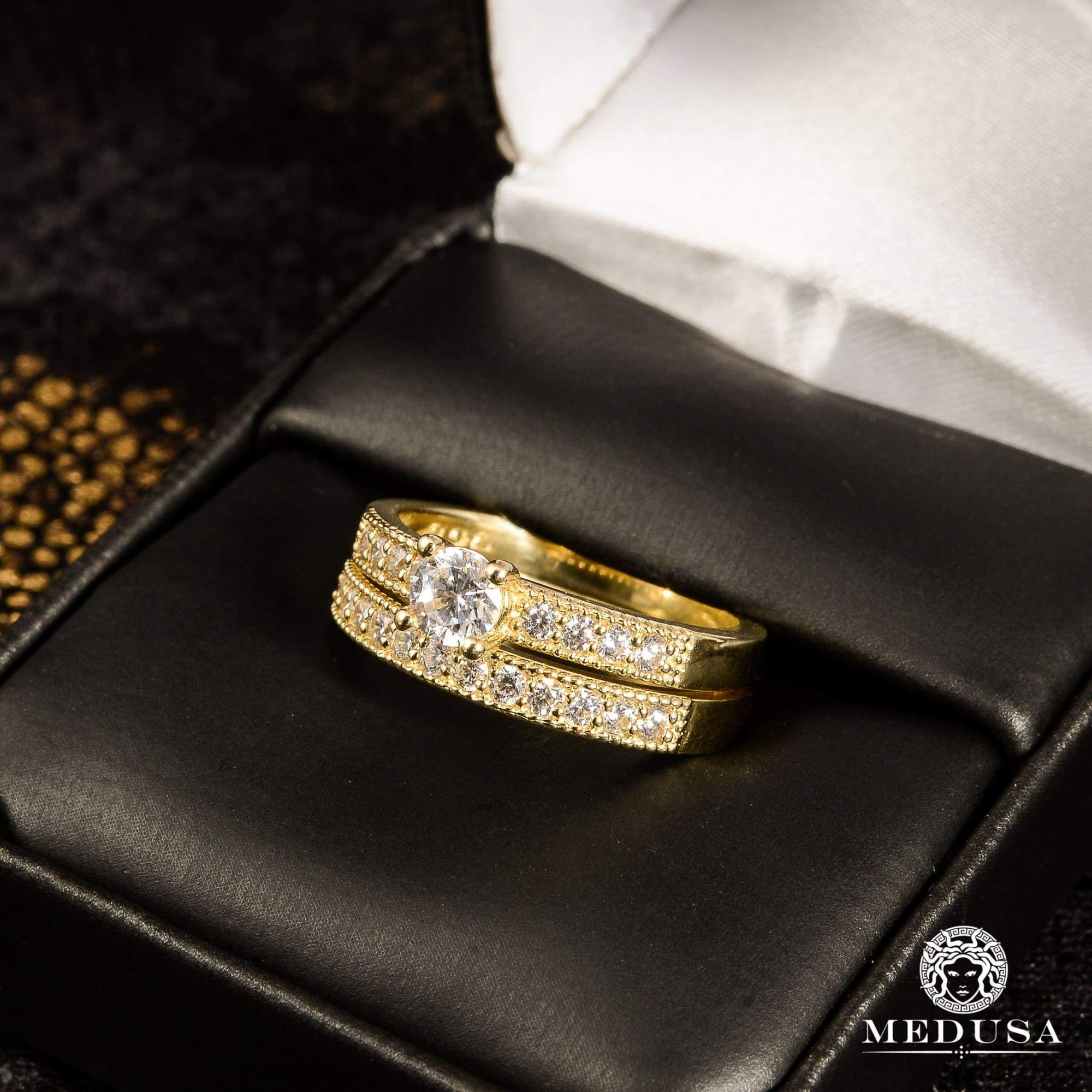 14K Gold Diamond Ring | Trinity Set Engagement Ring F1 - MA0755