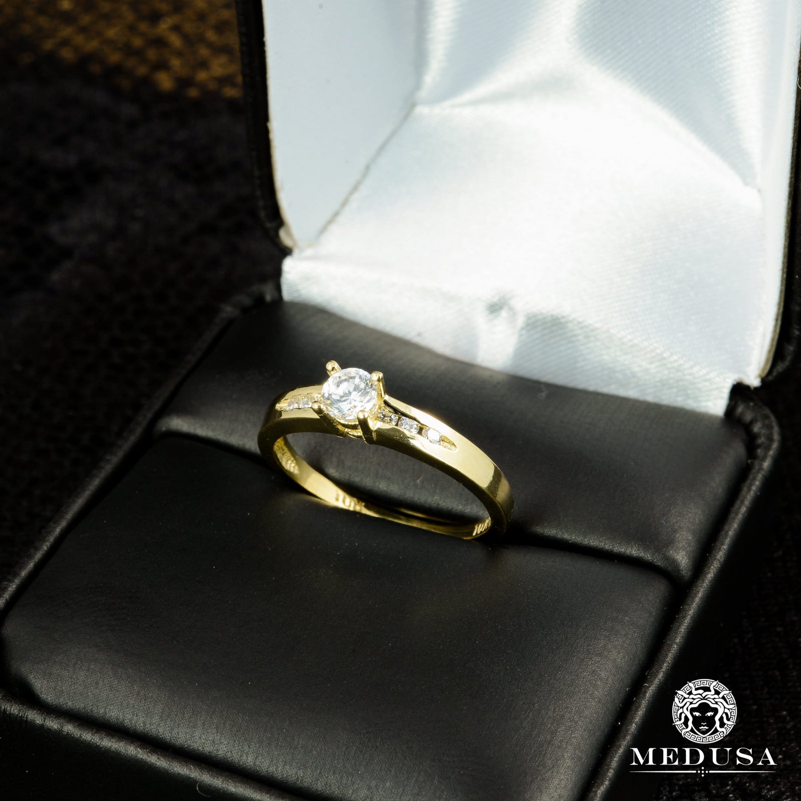 14K Gold Diamond Ring | Trinity Engagement Ring Set F2 - MA0722