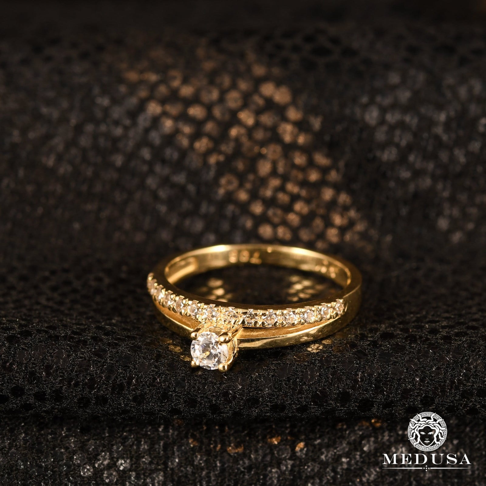 10K Gold Ring | Women's Ring Twins F1 Yellow Gold