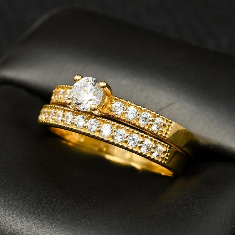 10K Gold Ring | Women&#39;s Ring Twins F10 Yellow Gold