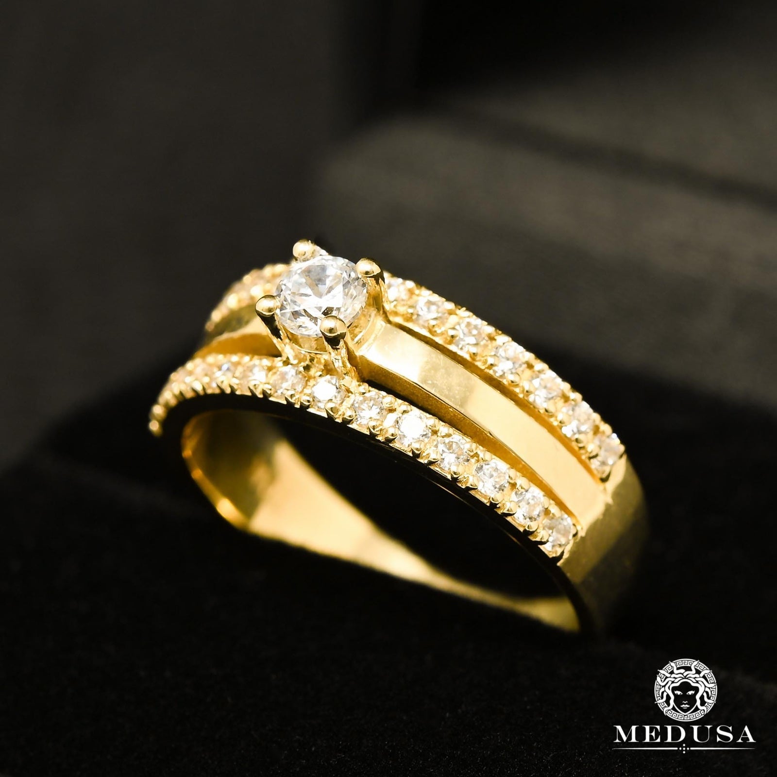 10K Gold Ring | Women's Ring Twins F5 Yellow Gold