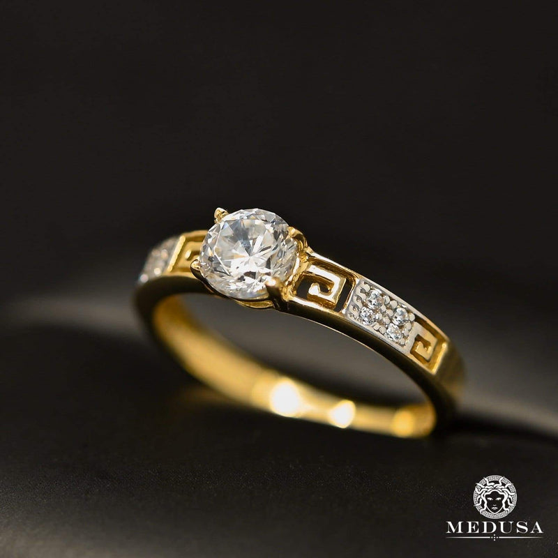 10K Gold Ring | Woman Ring Zirconia F35 Yellow Gold